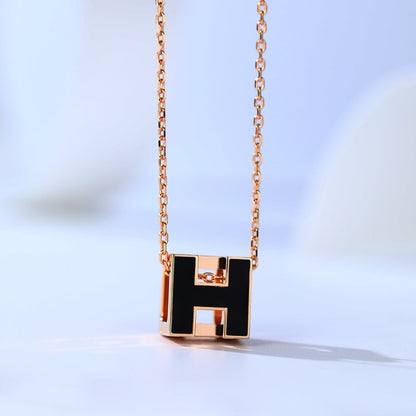 [Noble Jewelry]H CAGE PINK GOLD NECKLACE