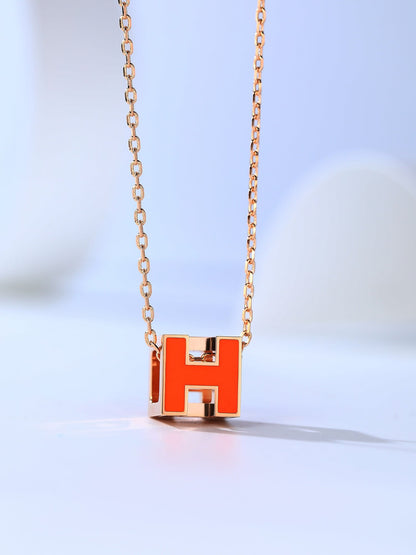 [Noble Jewelry]H CAGE PINK GOLD NECKLACE