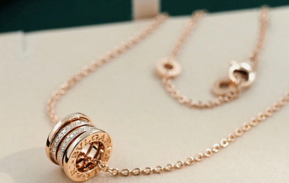 [Noble Jewelry]ZERO 1 PINK GOLD DIAMOND NECKLACE