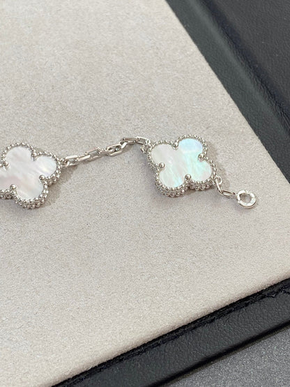 [Noble Jewelry]CLOVER SILVER MOP 5 MOTIF BRACELET