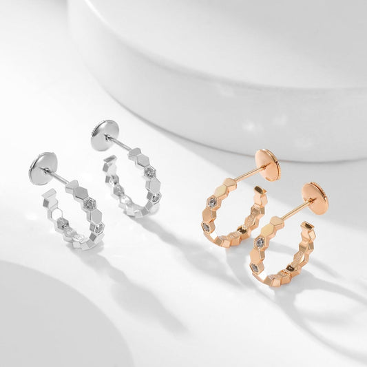 [Noble Jewelry]BEE LOVE DIAMOND HOOP EARRINGS