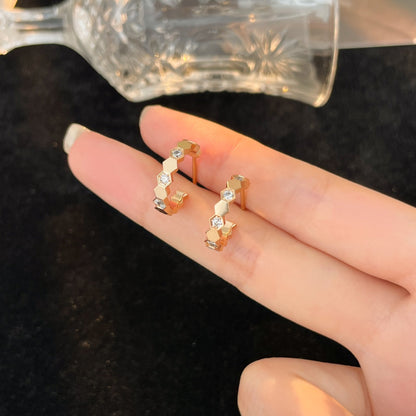 [Noble Jewelry]BEE LOVE DIAMOND HOOP EARRINGS