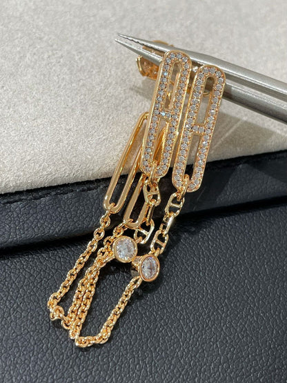 [Noble Jewelry]CHAINE CHAOS DIAMOND DROP EARRINGS