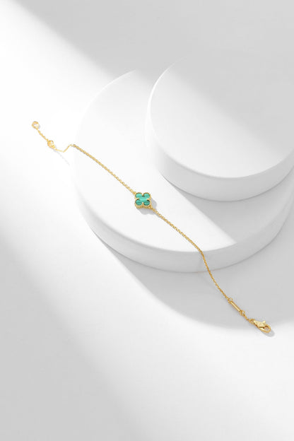 [Noble Jewelry]CLOVER BRACELET MALACHITE 1 MOTIF