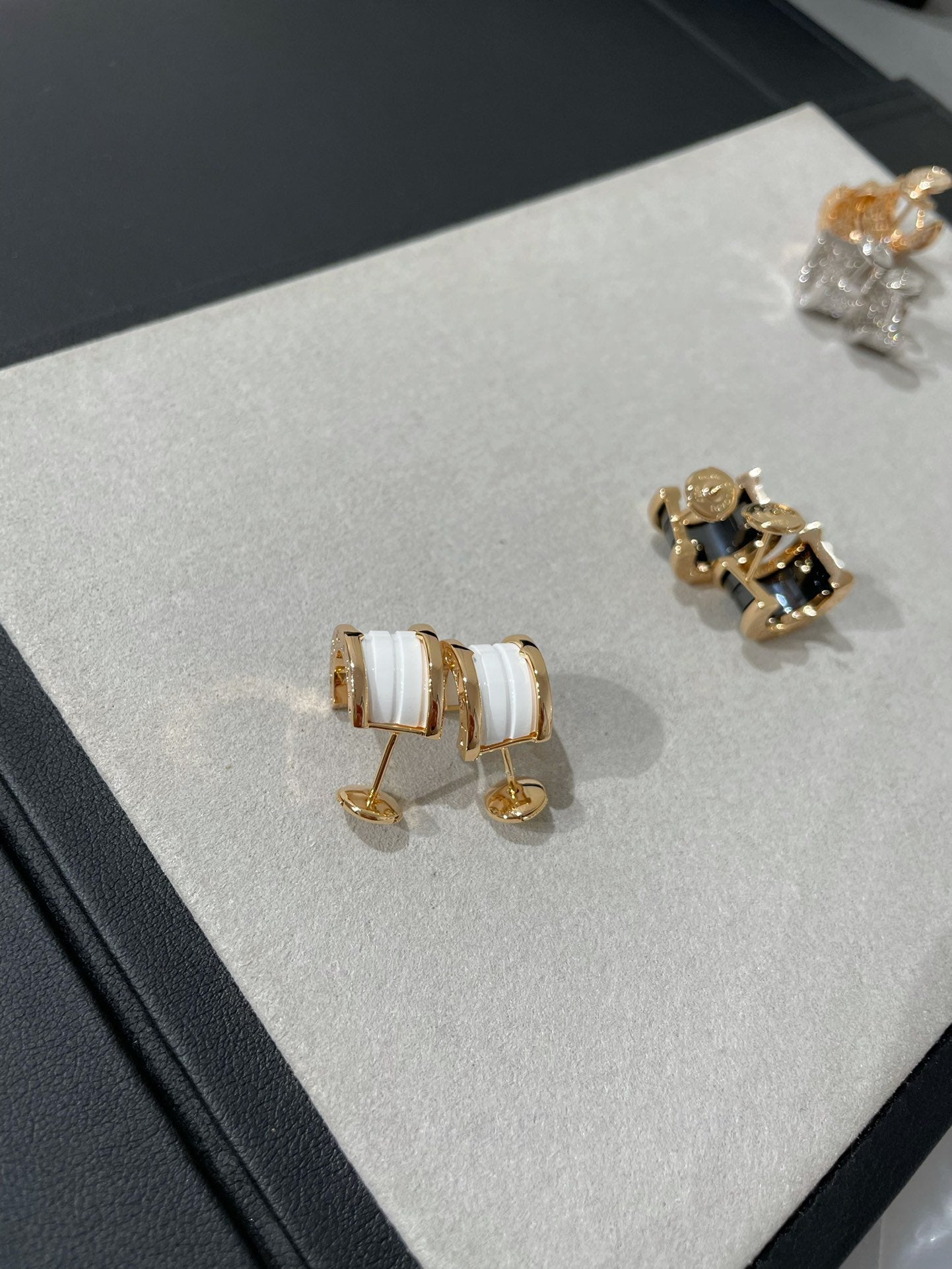 [Noble Jewelry]ZERO 1 PINK GOLD CERAMIC EARRINGS