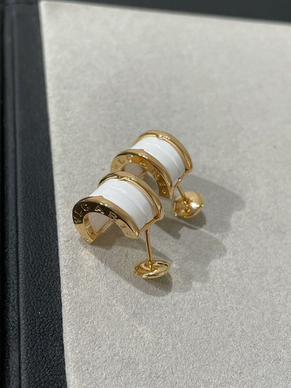 [Noble Jewelry]ZERO 1 PINK GOLD CERAMIC EARRINGS