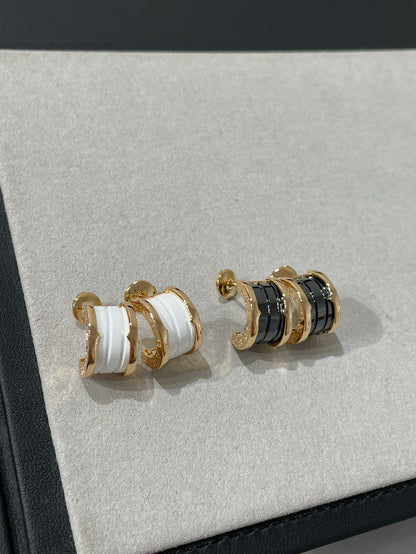 [Noble Jewelry]ZERO 1 PINK GOLD CERAMIC EARRINGS