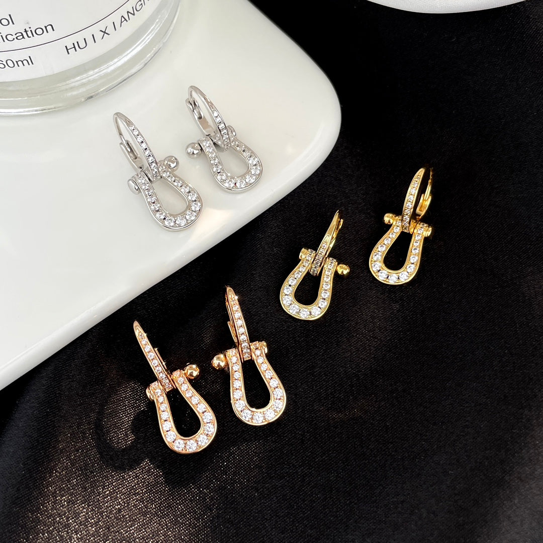 [Noble Jewelry]FORCE 10 FULL DIAMOND DROP EARRINGS MEDIUM MODEL