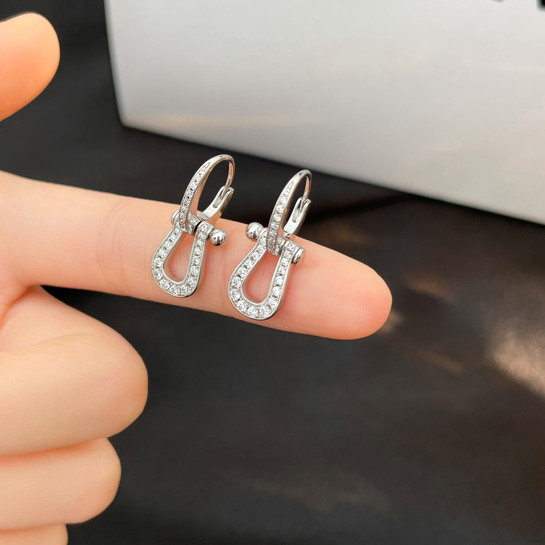 [Noble Jewelry]FORCE 10 FULL DIAMOND DROP EARRINGS MEDIUM MODEL