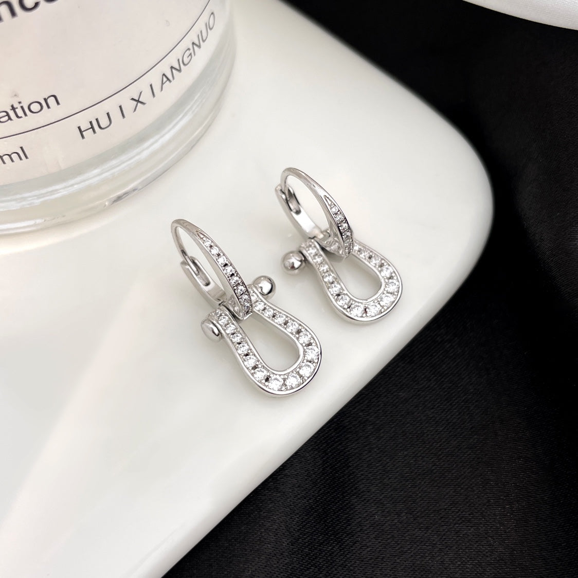 [Noble Jewelry]FORCE 10 FULL DIAMOND DROP EARRINGS MEDIUM MODEL