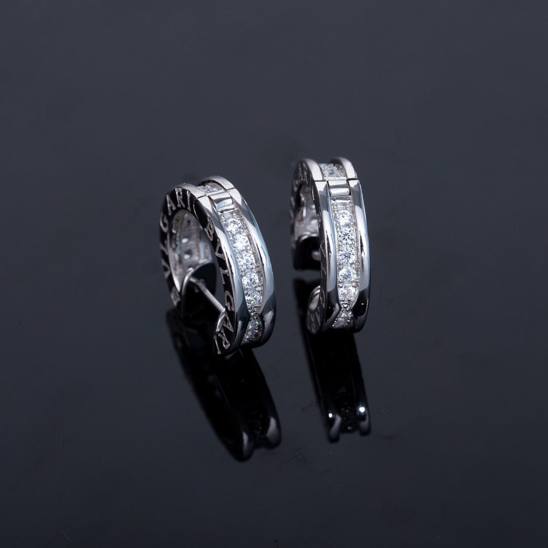 [Noble Jewelry]ZERO 1 MINI SILVER DIAMOND EARRINGS