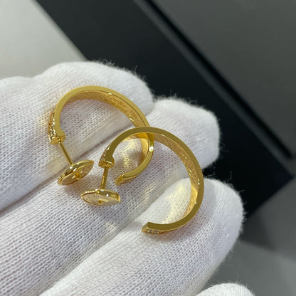 [Noble Jewelry]LOVE DIAMOND GOLD HOOP EARRINGS