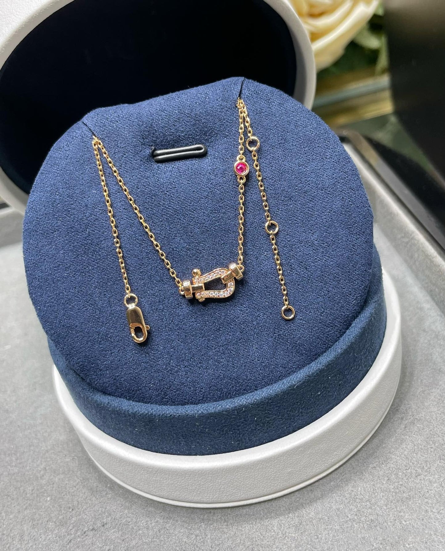 [Noble Jewelry]FORCE 10 DIAMOND PINK GOLD NECKLACE