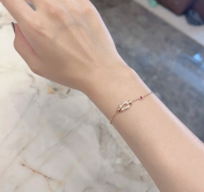 [Noble Jewelry]FORCE 10 DIAMOND CHAIN LINK PINK GOLD BRACELET