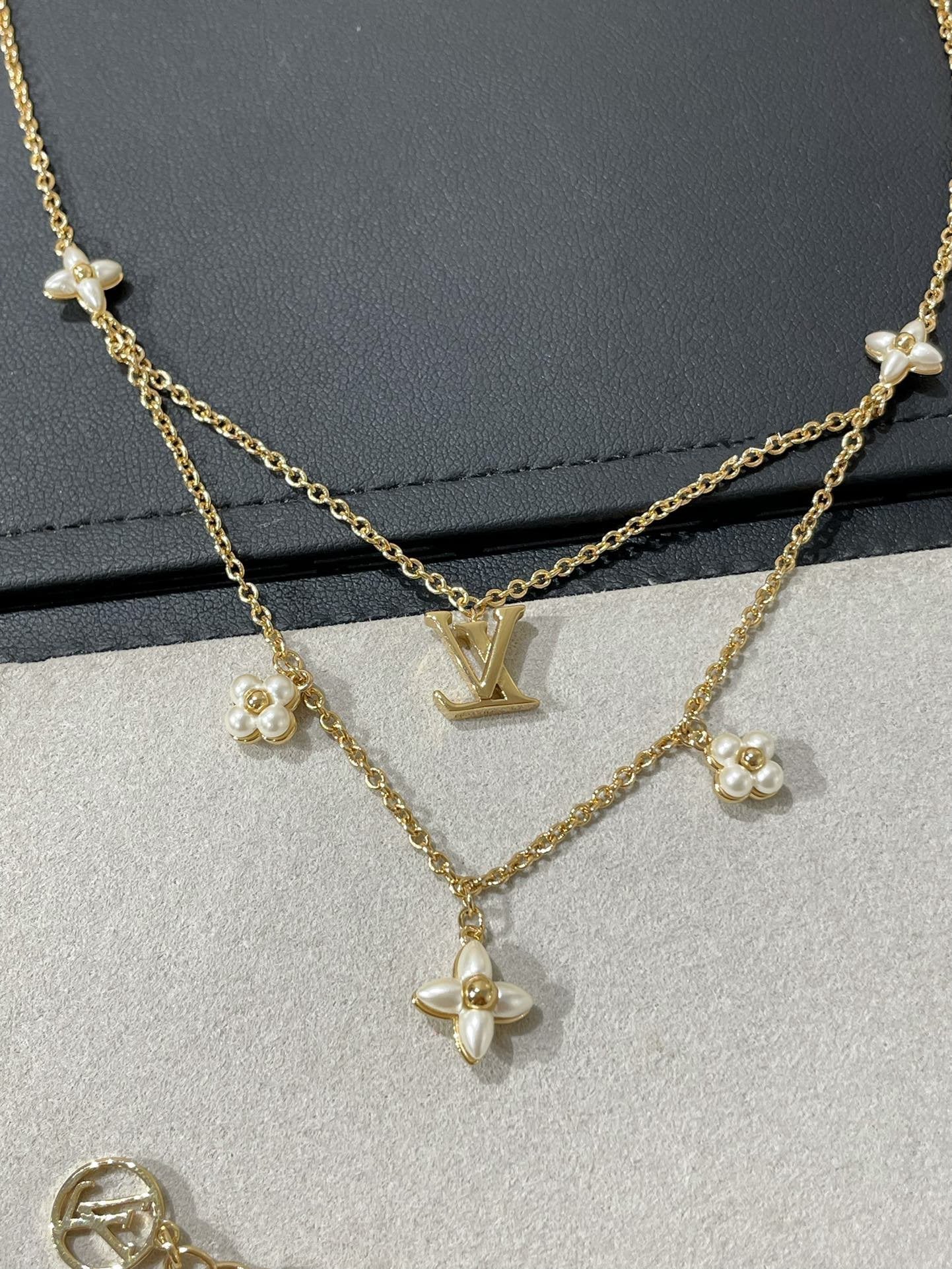 [Noble Jewelry] FLOWERGRAM GOLD MOP DOUBLE ROW NECKLACE