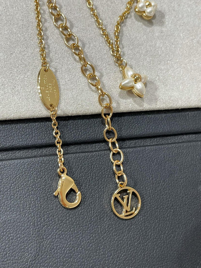 [Noble Jewelry] FLOWERGRAM GOLD MOP DOUBLE ROW NECKLACE