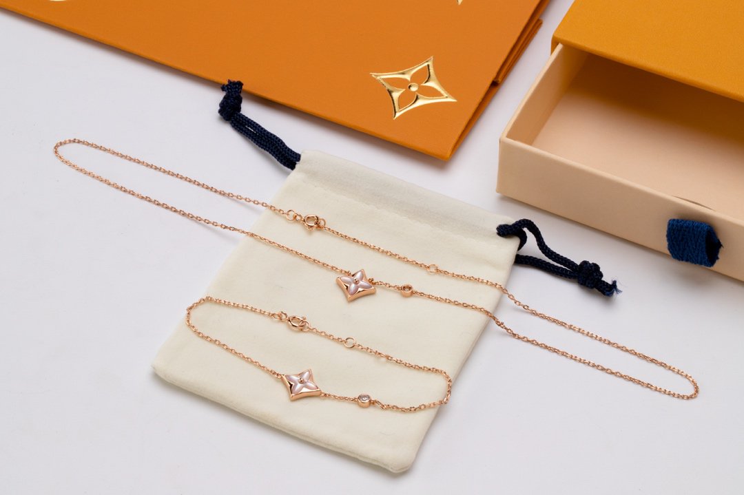 [Noble Jewelry] STAR PINK MOP 1 DIAMOND PINK GOLD NECKLACE