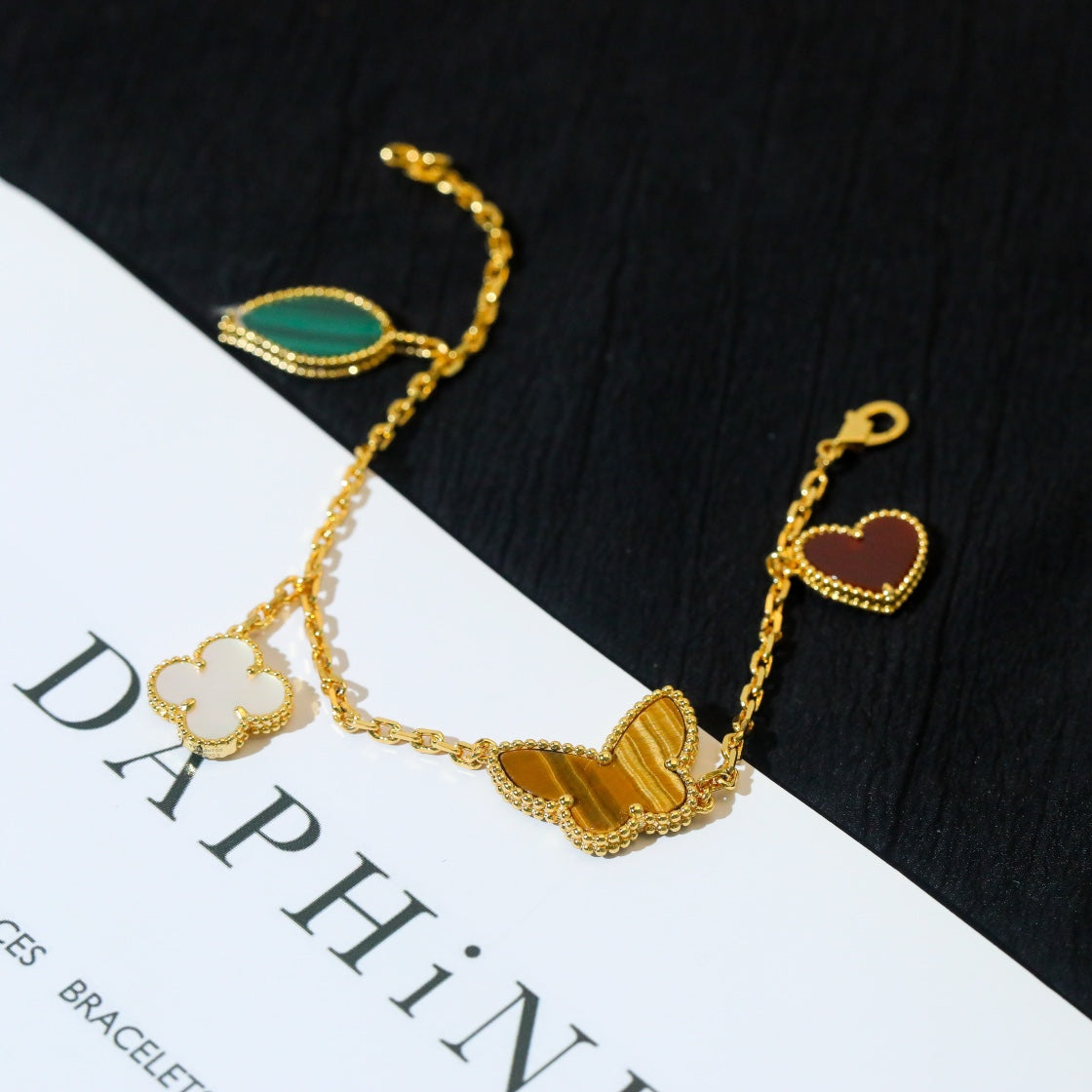 [Noble Jewelry]LUCKY SPRING 5 MOTIF GOLD BRACELET