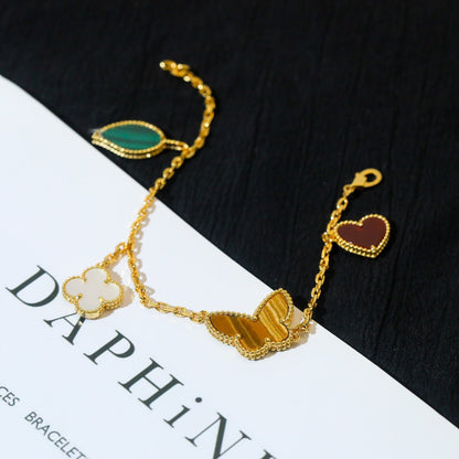 [Noble Jewelry]LUCKY SPRING 5 MOTIF GOLD BRACELET