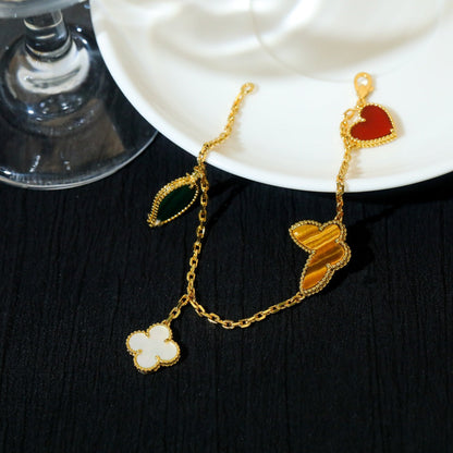 [Noble Jewelry]LUCKY SPRING 5 MOTIF GOLD BRACELET