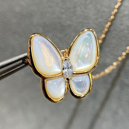 [Noble Jewelry]BUTTERFLY MOP DIAMOND NECKLACE