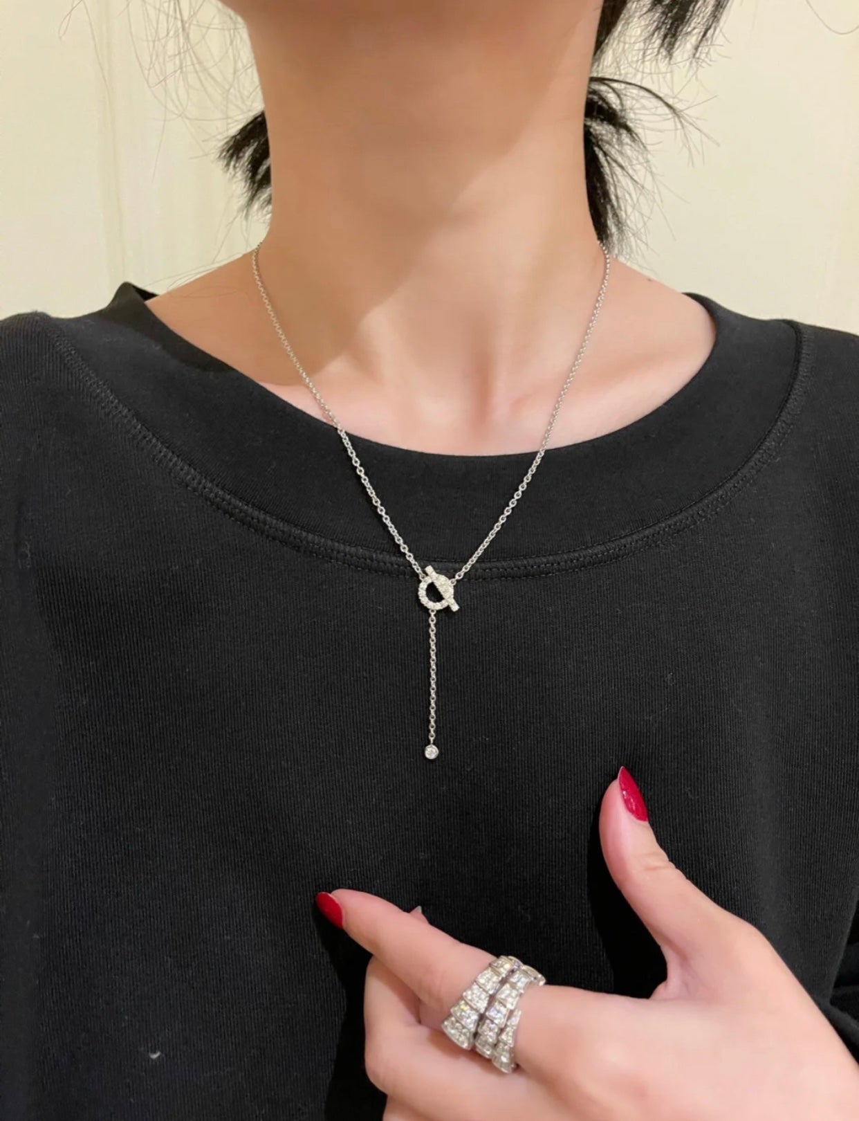 [Noble Jewelry]FINESSE SILVER DIAMOND NECKLACE