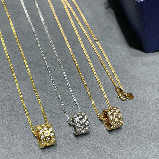 [Noble Jewelry]BEE LOVE DIAMOND PAVED 3 ROW NECKLACE