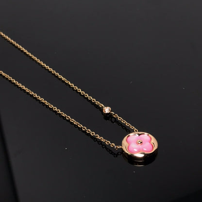 [Noble Jewelry] COLOR BLOSSOM PINK MOP SUN GOLD NECKLACE