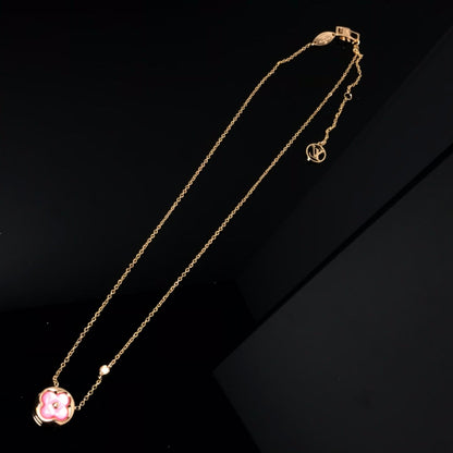 [Noble Jewelry] COLOR BLOSSOM PINK MOP SUN GOLD NECKLACE