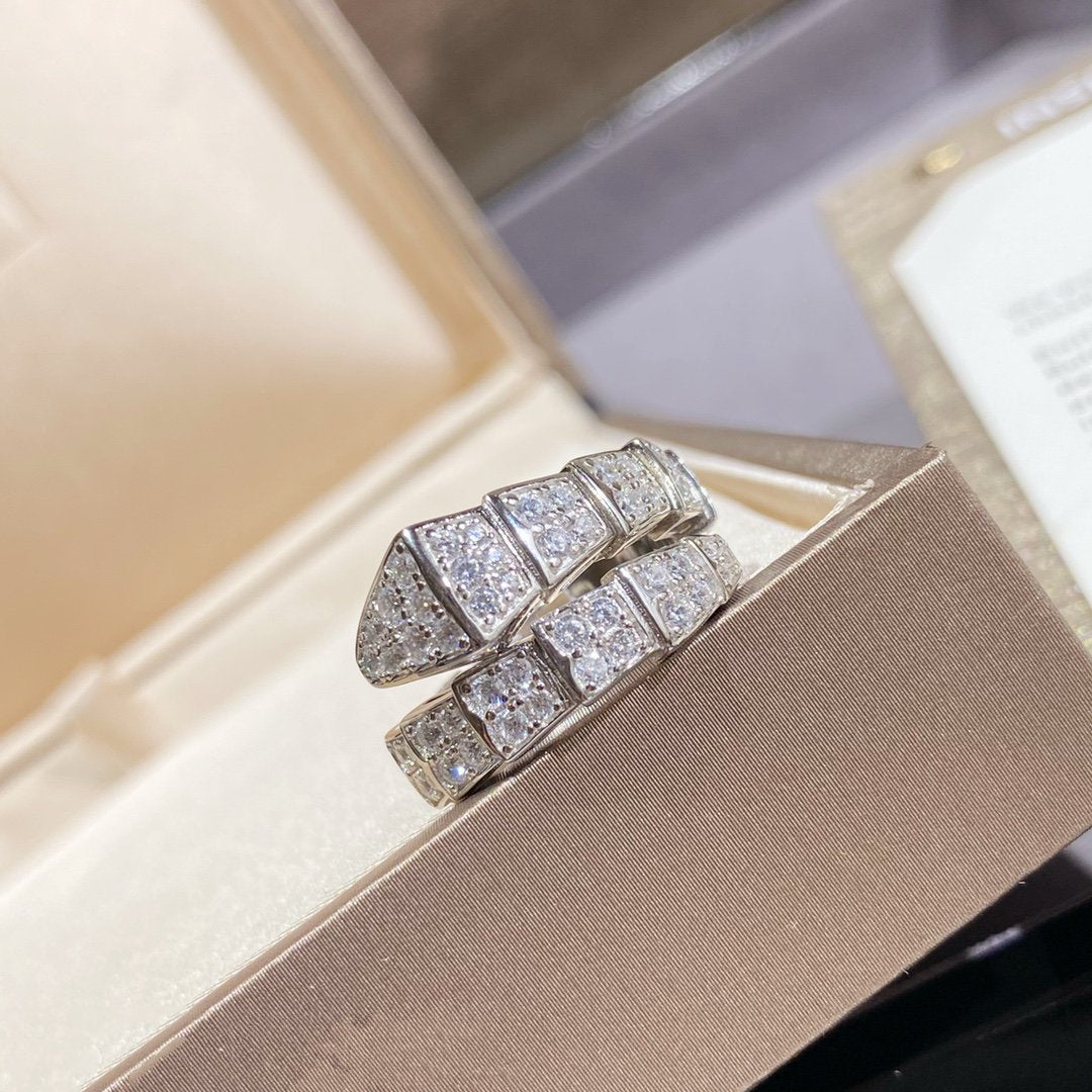 [Noble Jewelry]SERPENTI RING SILVER DIAMOND PAVED