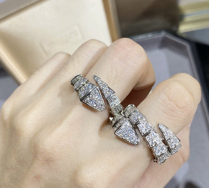 [Noble Jewelry]SERPENTI LARGE RING SILVER DIAMOND PAVED