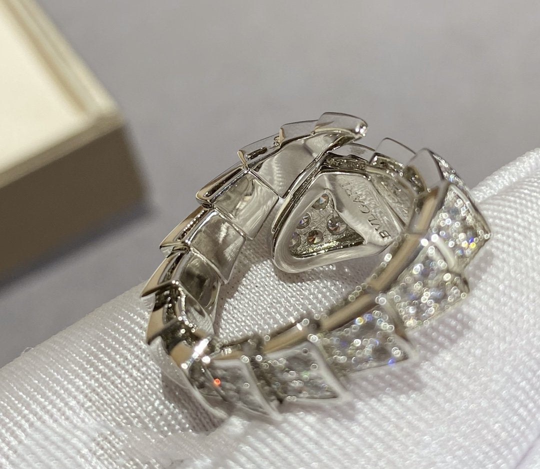 [Noble Jewelry]SERPENTI LARGE RING SILVER DIAMOND PAVED