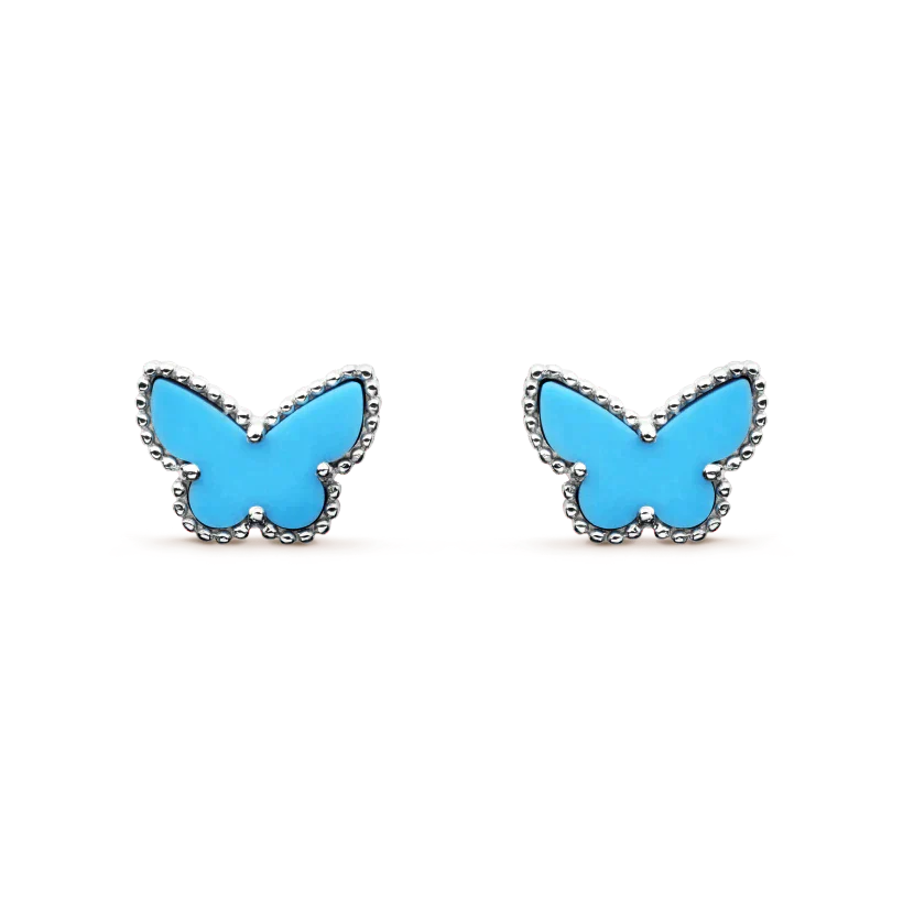 [Noble Jewelry]BUTTERFLY TURQUOISE EARRINGS SILVER