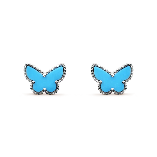 [Noble Jewelry]BUTTERFLY TURQUOISE EARRINGS SILVER