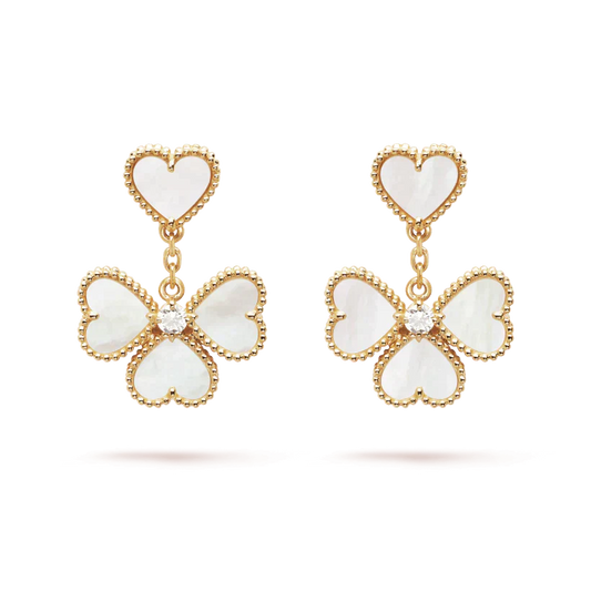 [Noble Jewelry]CLOVER SWEET WHITE MOP EARRINGS