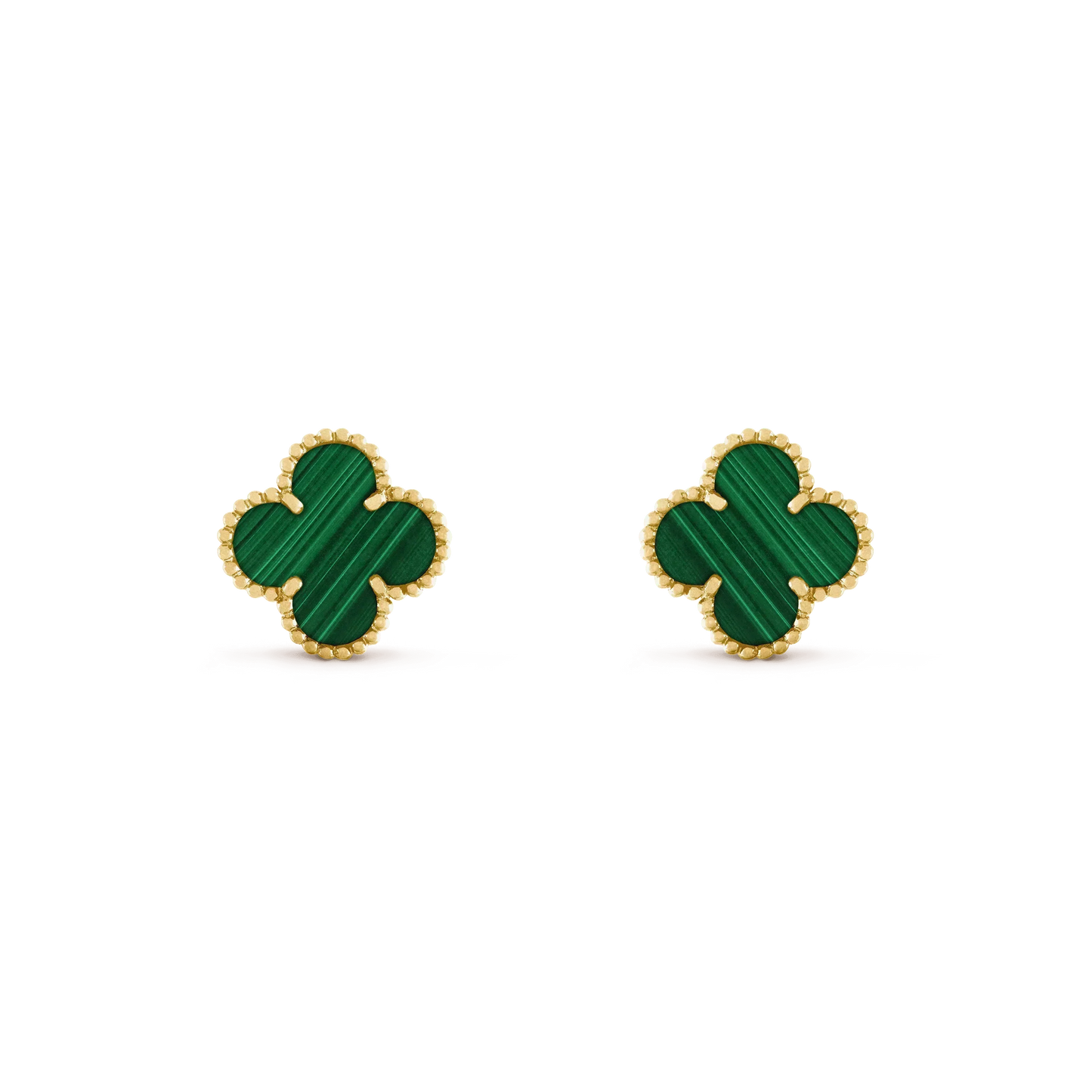 [Noble Jewelry]CLOVER MEDIUM 1 MOTIFS MALACHITE  EARRINGS