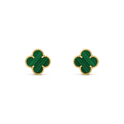 [Noble Jewelry]CLOVER MEDIUM 1 MOTIFS MALACHITE  EARRINGS