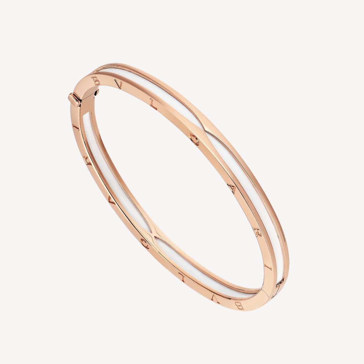 [Noble Jewelry]ZERO 1 PINK GOLD WITH WHITE CERAMIC BRACELET