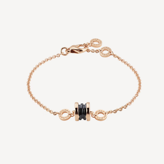 [Noble Jewelry]ZERO 1 SOFT PINK GOLD AND BLACK CERAMIC BRACELET