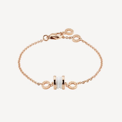 [Noble Jewelry]ZERO 1 SOFT PINK GOLD AND WHITE CERAMIC BRACELET