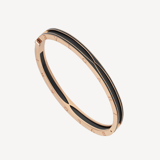 [Noble Jewelry]ZERO 1 PINK GOLD WITH MATTE BLACK CERAMIC BRACELET