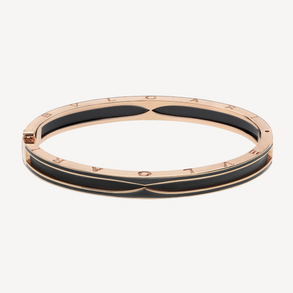 [Noble Jewelry]ZERO 1 PINK GOLD WITH MATTE BLACK CERAMIC BRACELET