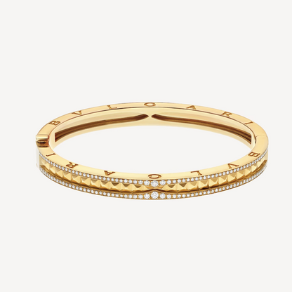 [Noble Jewelry]ZERO 1 SPIRAL AND PAVED DIAMOND GOLD BRACELET