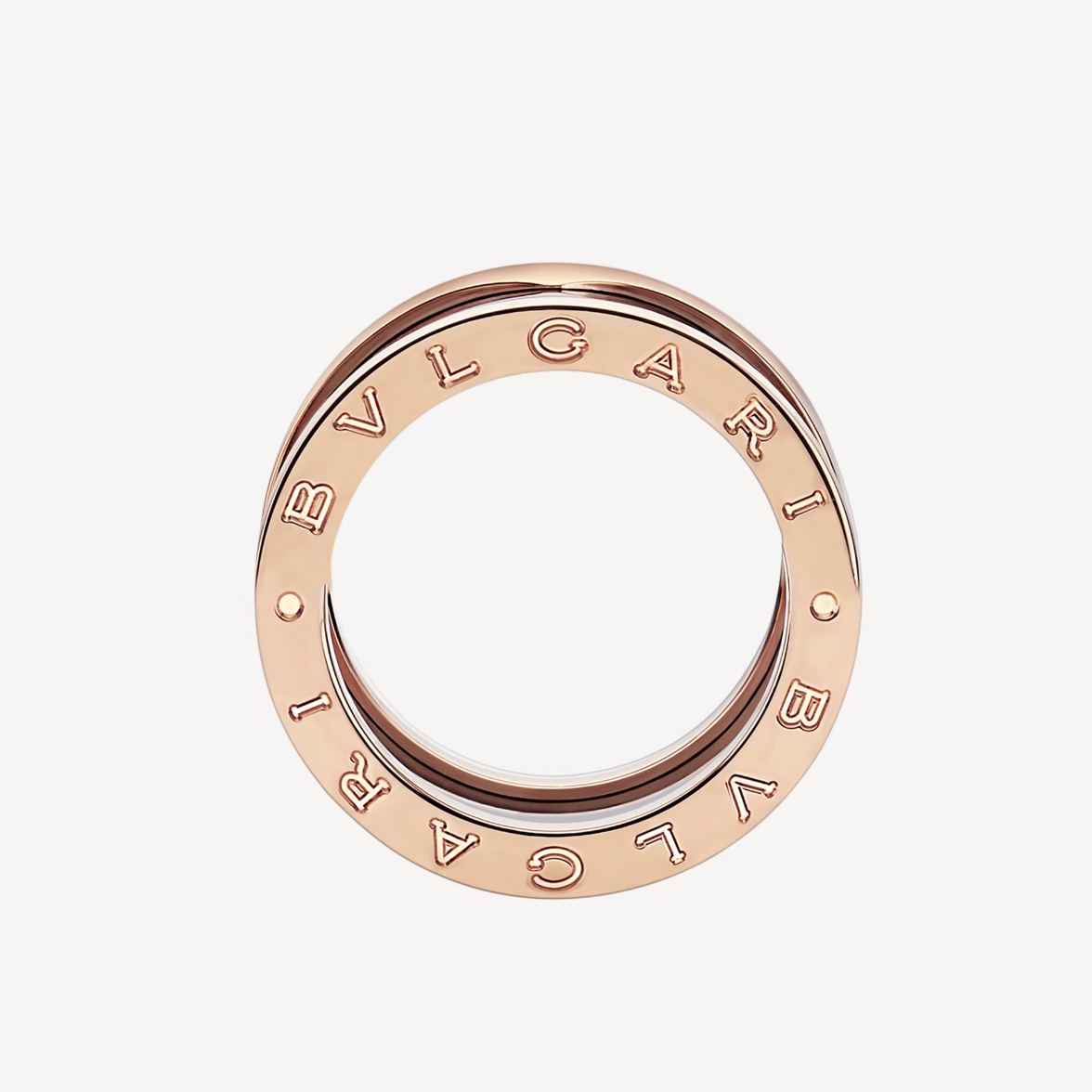 [Noble Jewelry]ZERO 1 FOUR-BAND LOOPS AND BLACK CERAMIC SPIRAL PINK GOLD RING