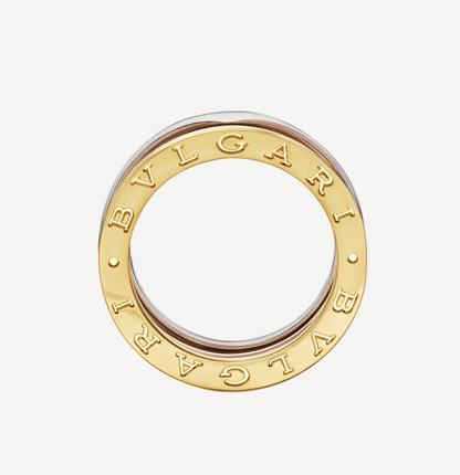 [Noble Jewelry]ZERO 1 THREE-BAND ROSE WHITE AND YELLOW RING