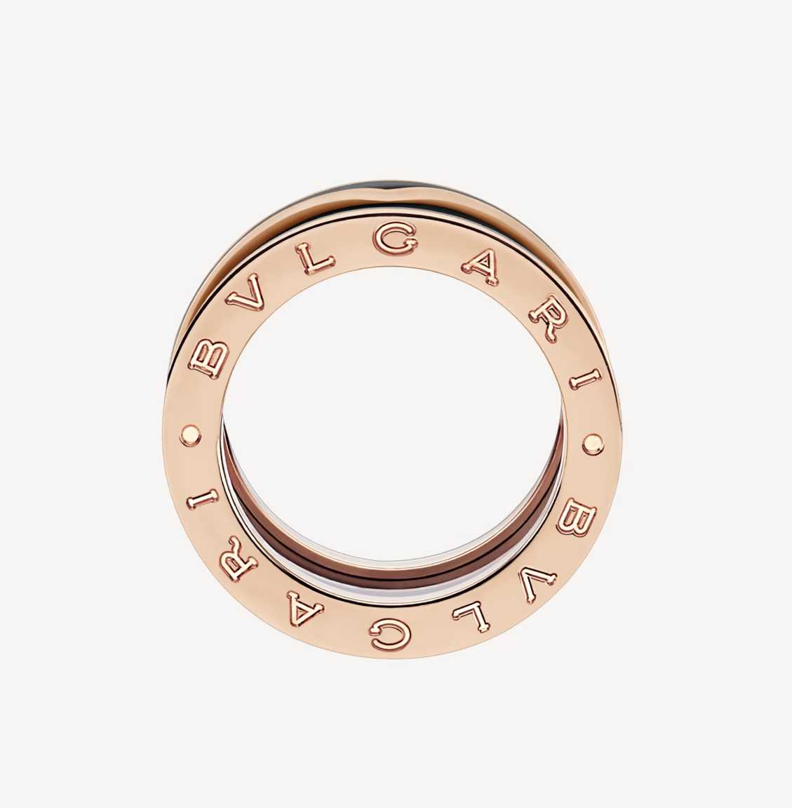 [Noble Jewelry]ZERO 1 TWO-BAND WITH MATTE BLACK CERAMIC PINK GOLD RING