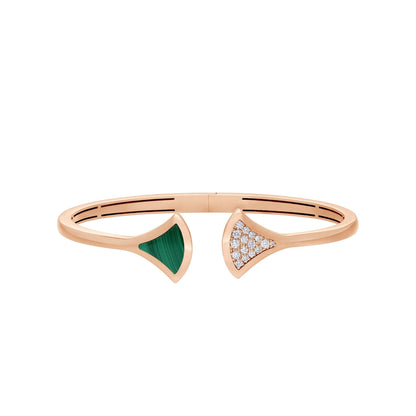 [Noble Jewelry]DREAM BRACELET OPEN MALACHITE PINK GOLD