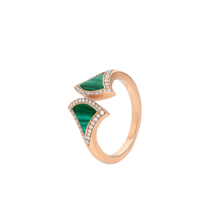 [Noble Jewelry]DREAM MALACHITE DIAMOND OPEN RING