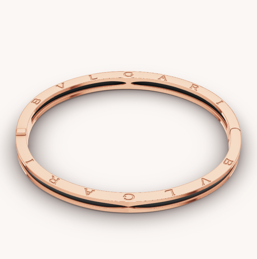 [Noble Jewelry]ZERO 1 PINK GOLD WITH BLACK CERAMIC BRACELET