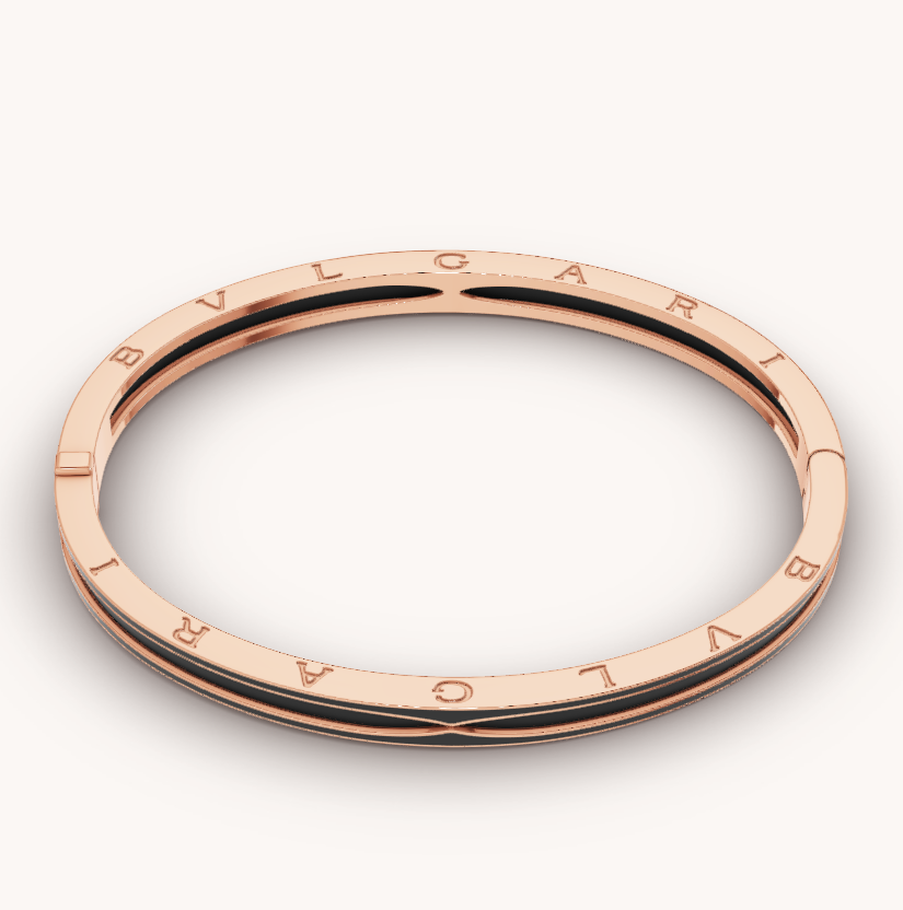 [Noble Jewelry]ZERO 1 PINK GOLD WITH MATTE BLACK CERAMIC BRACELET